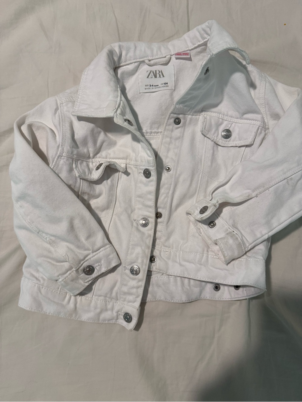 Zara Kids White Denim Jacket